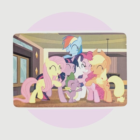 My Little Pony Art Card (KK140): Rainbow Dash, Fluttershy, Applejack, Spike - Picture 1 of 2